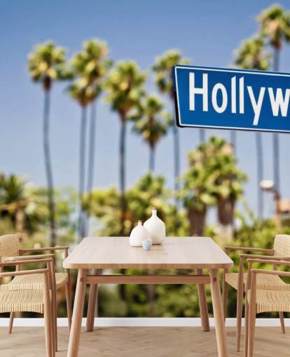 blue sign of hollywood wall mural blue sign of hollywood wall mural