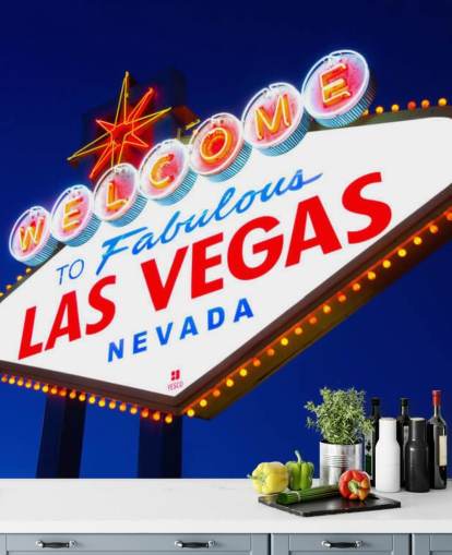 Las Vegas-Zeichen gegen blauen Himmel Tapete Las Vegas-Zeichen gegen blauen Himmel Tapete