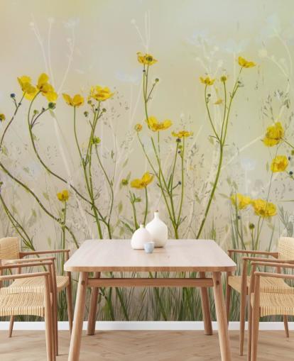 green and yellow floral wallpaper mural called Good Morning Flowers by 1x for bedrooms, living rooms and dining rooms green and yellow floral wallpaper mural called Good Morning Flowers by 1x for bedrooms, living rooms and dining rooms