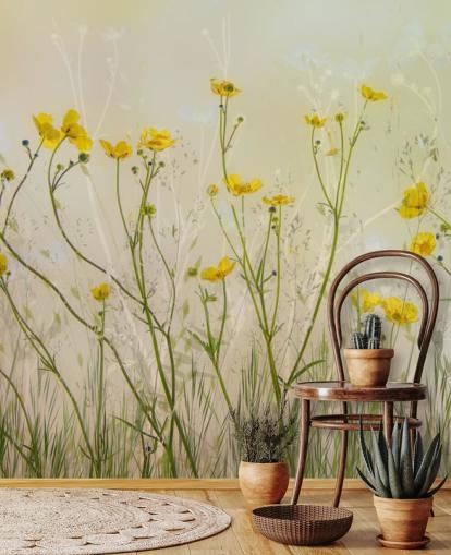 green and yellow floral wallpaper mural called Good Morning Flowers by 1x for bedrooms, living rooms and dining rooms green and yellow floral wallpaper mural called Good Morning Flowers by 1x for bedrooms, living rooms and dining rooms