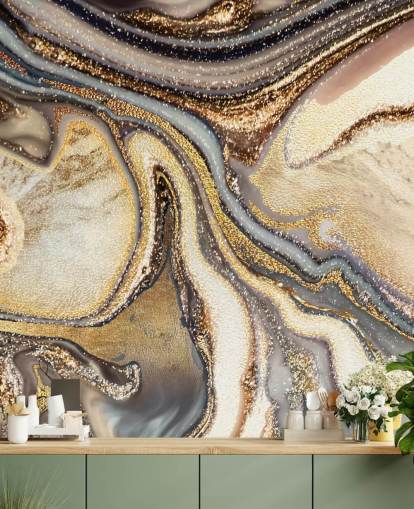gold, brown and off-white customisable geode wallpaper mural called Creamy Caramel Geode by Lara Skinner for kitchens gold, brown and off-white customisable geode wallpaper mural called Creamy Caramel Geode by Lara Skinner for kitchens
