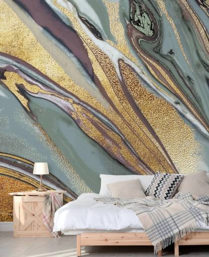 marmor, geode guld, lilla og grå tapet marmor, geode guld, lilla og grå tapet