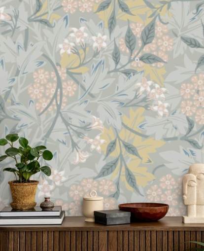 Jasmine wall mural in pastel tones by William Morris Jasmine wall mural in pastel tones by William Morris
