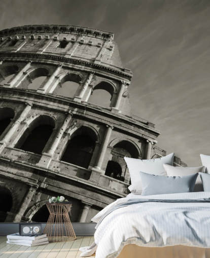 Black and White Colosseum Wall Mural Black and White Colosseum Wall Mural