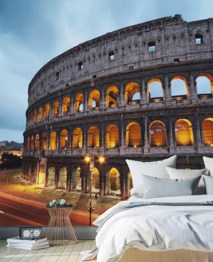 Papier peint Collosseum illuminé le soir Papier peint Collosseum illuminé le soir