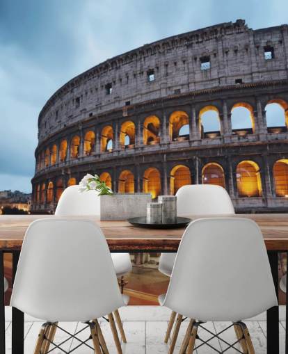 Valaistu Collosseum iltataustakuva Valaistu Collosseum iltataustakuva