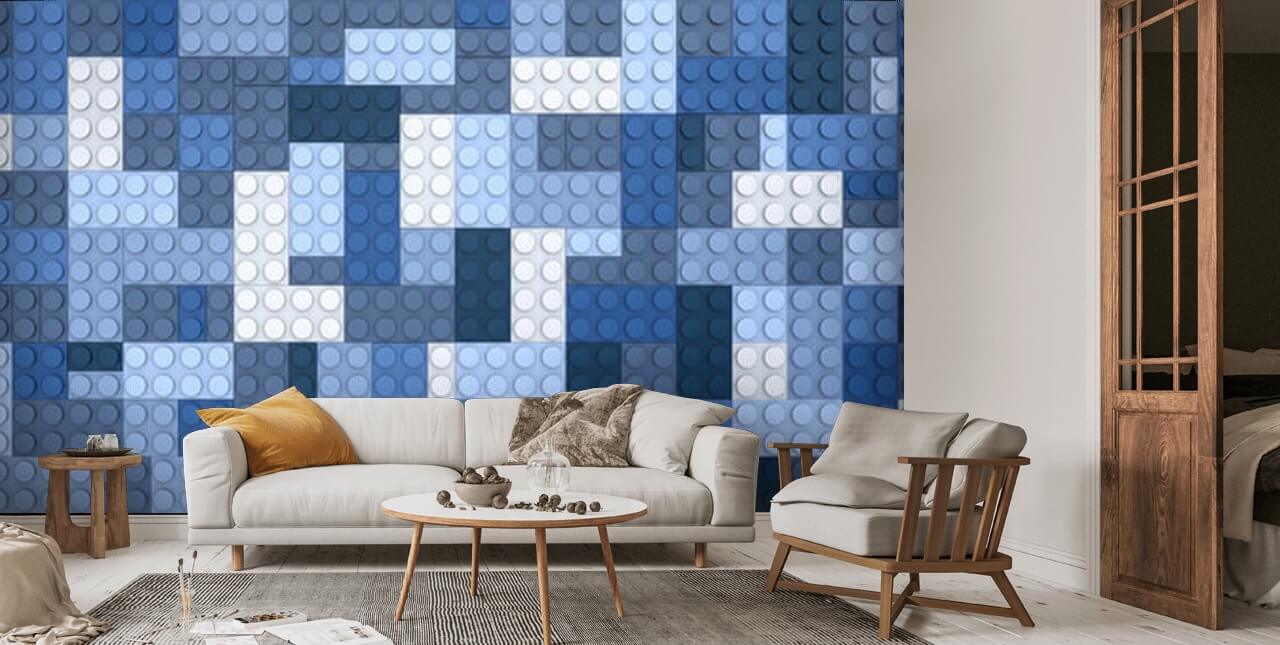 Blue Toy Bricks Wallpaper | Wallsauce UK