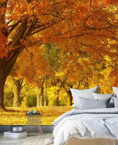 Sfondo arancione con scena autunnale Sfondo arancione con scena autunnale