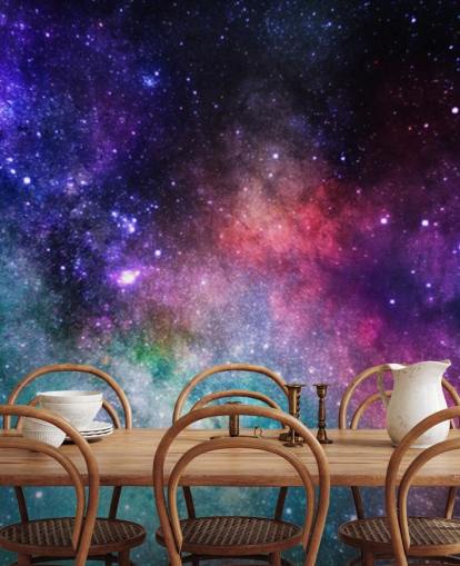 rosa, lila och blå anpassad nebulosa tapetväggmålning kallad Colourful Nebula för sovrum rosa, lila och blå anpassad nebulosa tapetväggmålning kallad Colourful Nebula för sovrum