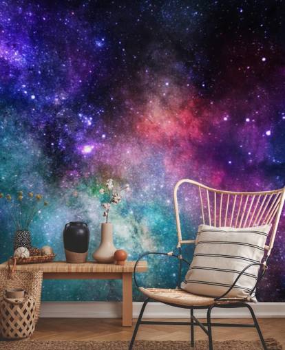 rosa, lila och blå anpassad nebulosa tapetväggmålning kallad Colourful Nebula för sovrum rosa, lila och blå anpassad nebulosa tapetväggmålning kallad Colourful Nebula för sovrum