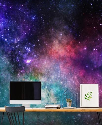 pink, purple and blue custom nebula wallpaper mural called Colourful Nebula for bedrooms pink, purple and blue custom nebula wallpaper mural called Colourful Nebula for bedrooms