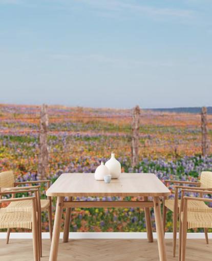 eng felt med oransje, lilla og gule blomster tapet eng felt med oransje, lilla og gule blomster tapet