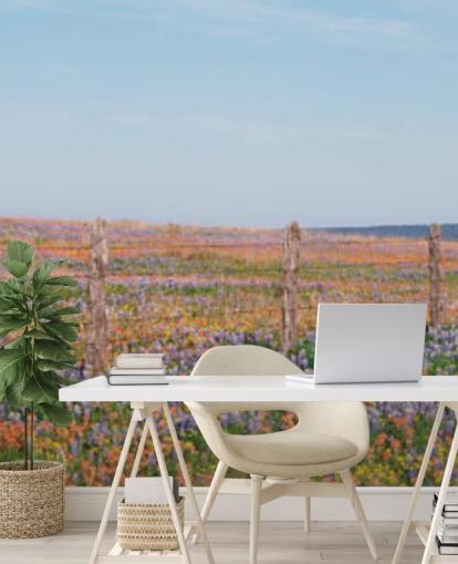 meadow field with orange, purple and yellow flowers wallpaper meadow field with orange, purple and yellow flowers wallpaper