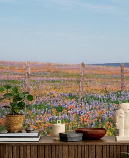 meadow field with orange, purple and yellow flowers wallpaper meadow field with orange, purple and yellow flowers wallpaper