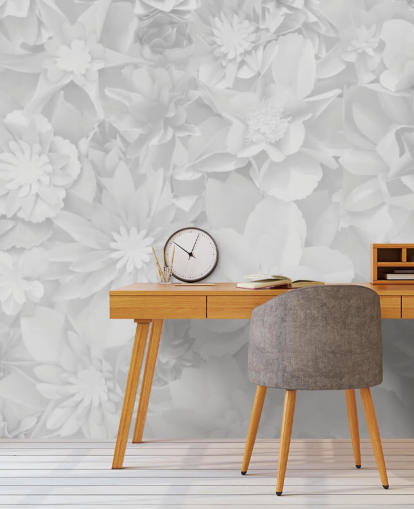 papier peint fleurs blanches subtiles papier peint fleurs blanches subtiles