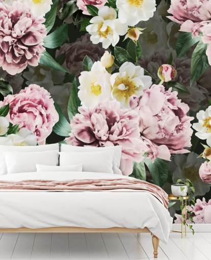 pink peonies and yellow and white flowers wallpaper pink peonies and yellow and white flowers wallpaper