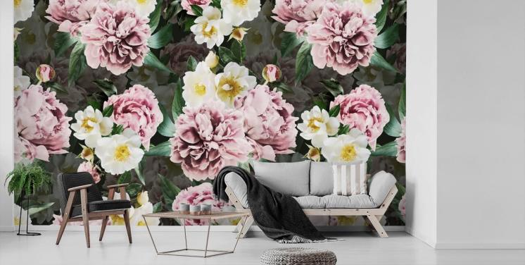 Freshly Cut Floral Peony Wallpaper