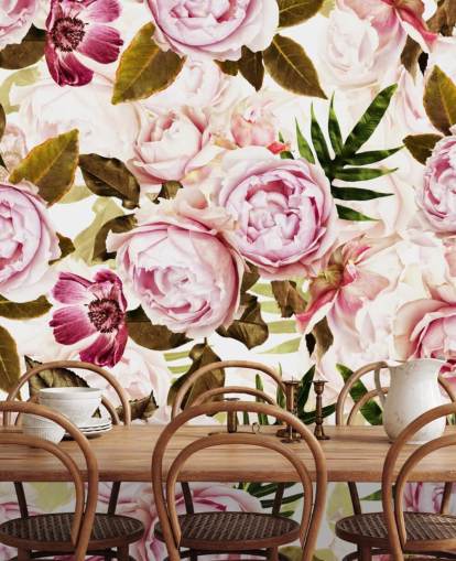 green leaves and pink peonies wallpaper green leaves and pink peonies wallpaper