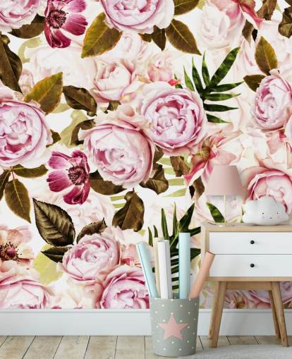 green leaves and pink peonies wallpaper green leaves and pink peonies wallpaper