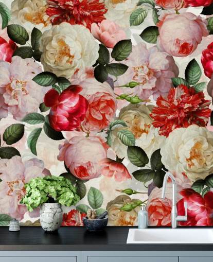 pink, red and cream flowers and peony wallpaper pink, red and cream flowers and peony wallpaper