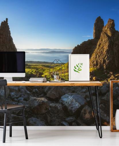dramatic scotland landscape wallpaper mural called Scotland - The Storr Panorama dramatic scotland landscape wallpaper mural called Scotland - The Storr Panorama