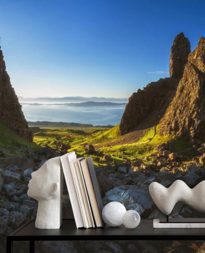 dramatic scotland landscape wallpaper mural called Scotland - The Storr Panorama dramatic scotland landscape wallpaper mural called Scotland - The Storr Panorama