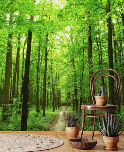 mural verde personalizable de papel pintado de bosque llamado Green Forest para oficinas, dormitorios y negocios mural verde personalizable de papel pintado de bosque llamado Green Forest para oficinas, dormitorios y negocios