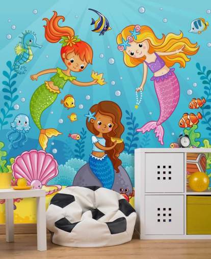 personagens de desenhos animados sereia brincando com papel de parede personagens de desenhos animados sereia brincando com papel de parede