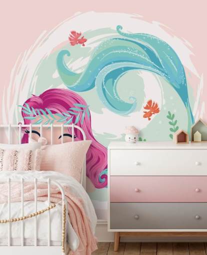 smiling mermaid with purple hair and blue wreath crown wallpaper smiling mermaid with purple hair and blue wreath crown wallpaper