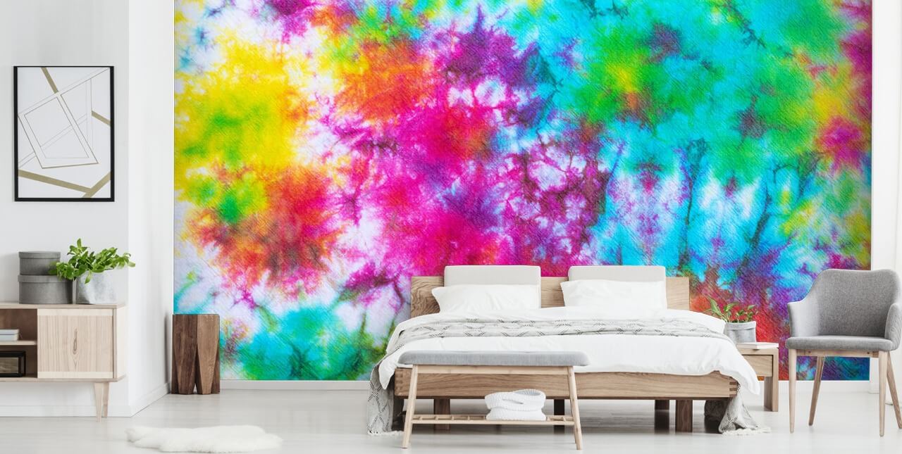 mehrfarbig Tie Dye Papiertapete