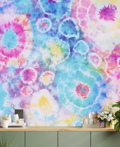 kleurrijke tie dye cirkels behang kleurrijke tie dye cirkels behang