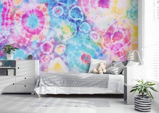 kleurrijke tie dye cirkels behang
