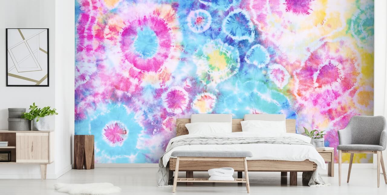 colourful tie dye circles wallpaper