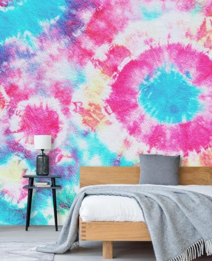 aqua blauw en roze tie dye cirkel behang aqua blauw en roze tie dye cirkel behang