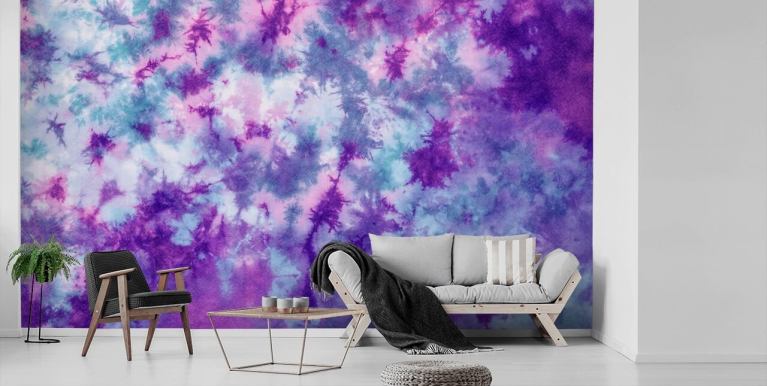 Purple Tie Dye Wallpaper Mural