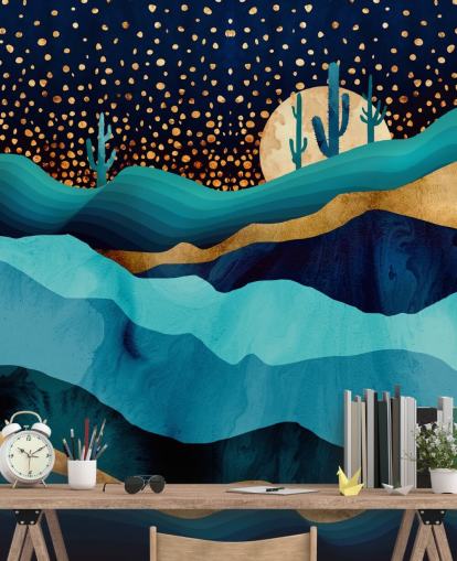 abstract blue and gold desert landscape wallpaper abstract blue and gold desert landscape wallpaper