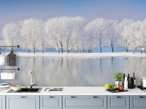 Frosty Tree Island Wallpaper