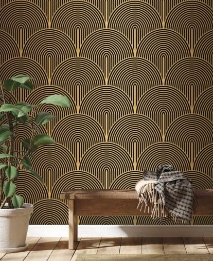 carta da parati nera e dorata con squame di sirene carta da parati nera e dorata con squame di sirene