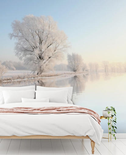 Decorazione murale con fiume ghiacciato Decorazione murale con fiume ghiacciato