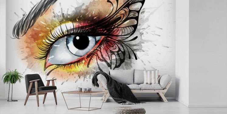 Tattoo Eye Graffiti Behang