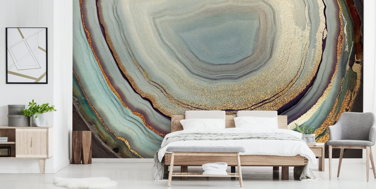 gold and grey geode wall mural called Gold Dust Grey Marble by Lara Skinner for living rooms, bedrooms and kitchens gold and grey geode wall mural called Gold Dust Grey Marble by Lara Skinner for living rooms, bedrooms and kitchens