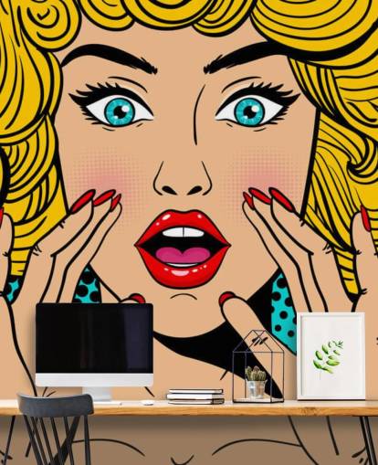 donna bionda dai capelli ricci che grida carta da parati donna bionda dai capelli ricci che grida carta da parati