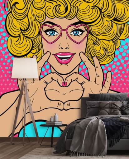 Pop Art Love is in the Air Retro Wallpaper Pop Art Love is in the Air Retro Wallpaper