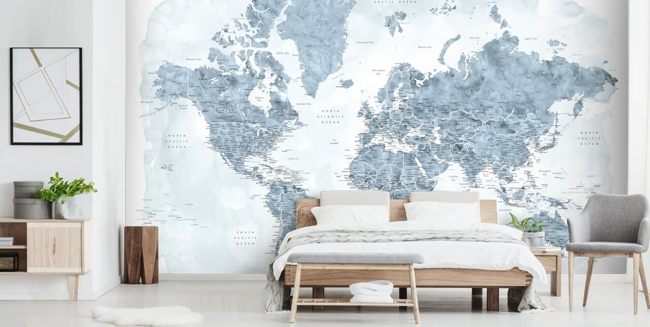 grå og hvid verden kort tapet grå og hvid verden kort tapet