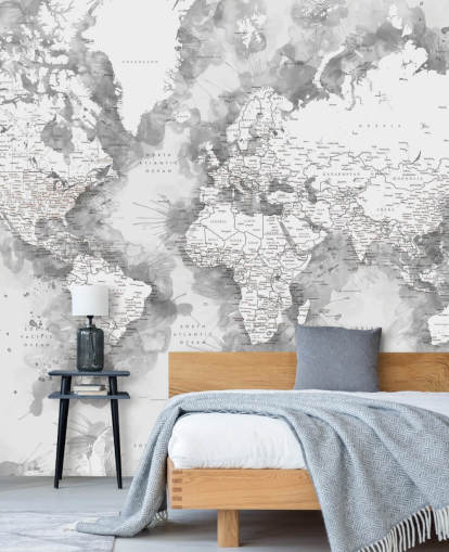 fondo de pantalla de mapa del mundo pintado con acuarela detallada gris y blanco fondo de pantalla de mapa del mundo pintado con acuarela detallada gris y blanco