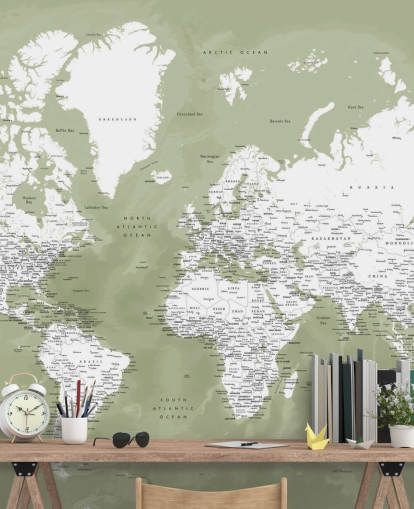 sage green and white watercolour world map wall mural sage green and white watercolour world map wall mural