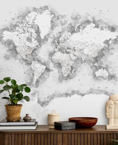 mapa del mundo en acuarela gris con gran parte de papel tapiz antártico mapa del mundo en acuarela gris con gran parte de papel tapiz antártico