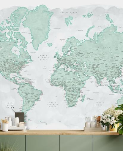 pale gray and mint green world map wallpaper pale gray and mint green world map wallpaper