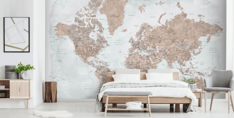 World Map Wallpaper Wall Murals Wallsauce UK