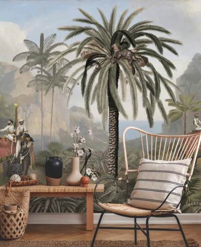 papier peint mural vintage illustré de la jungle appelé Elephant Elegance par Sir Edward pour les chambres et les salons papier peint mural vintage illustré de la jungle appelé Elephant Elegance par Sir Edward pour les chambres et les salons